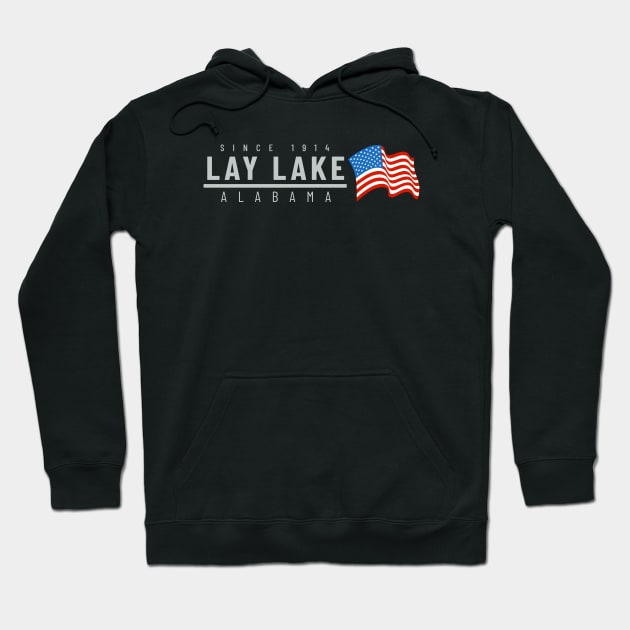 Lay Lake USA - light text Hoodie by Alabama Lake Life